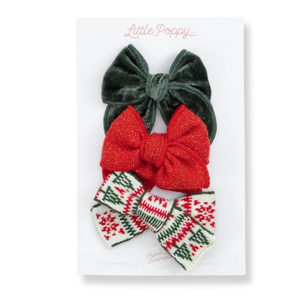 Little Poppy Co The Noel Bow Clip Set - December 2022